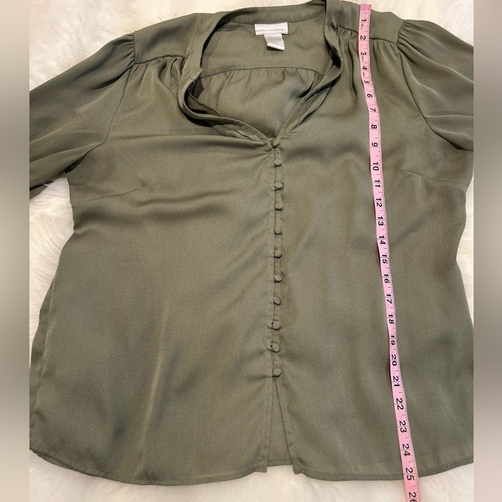 Soft Surroundings Button Front Ruffle Long Sleeve… - image 6